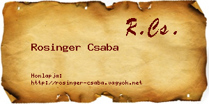 Rosinger Csaba névjegykártya
